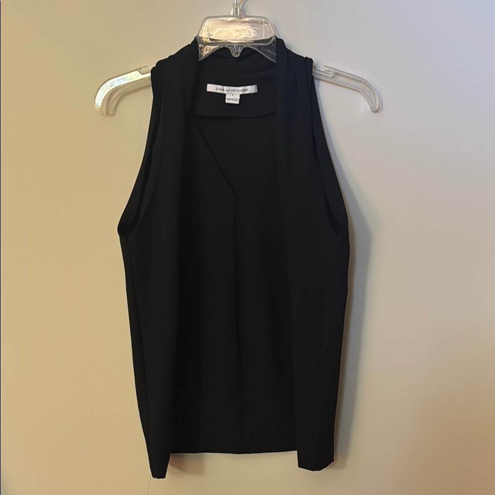 Diane Von Furstenberg Black Fitted Tank Top